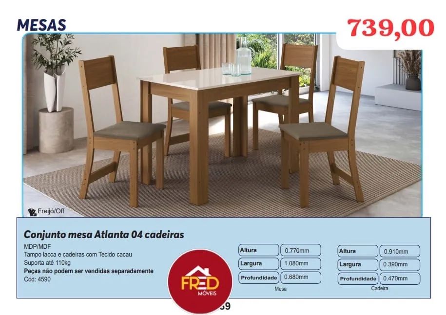 Mesa de jantar mega oferta 