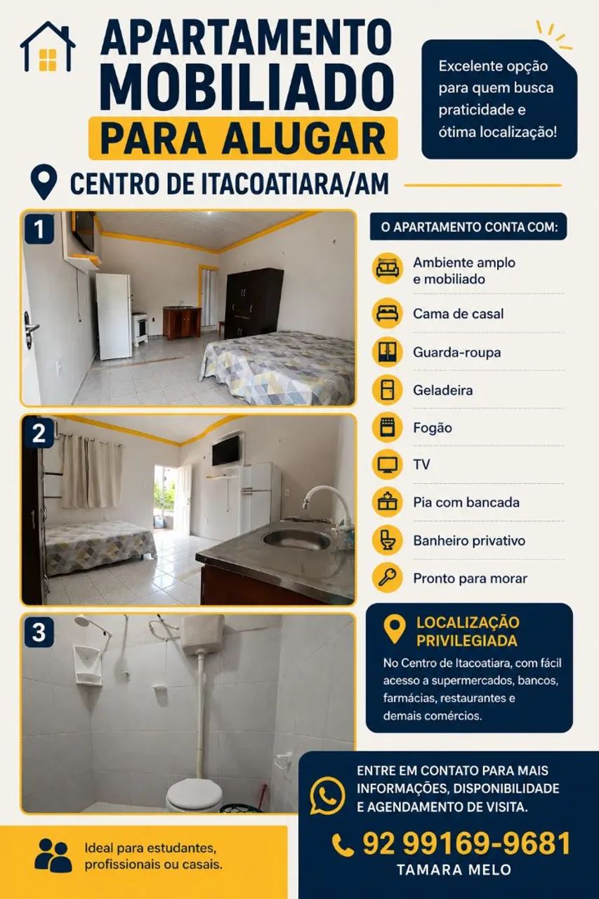 Alugo apartamento kitnet mobiliado
