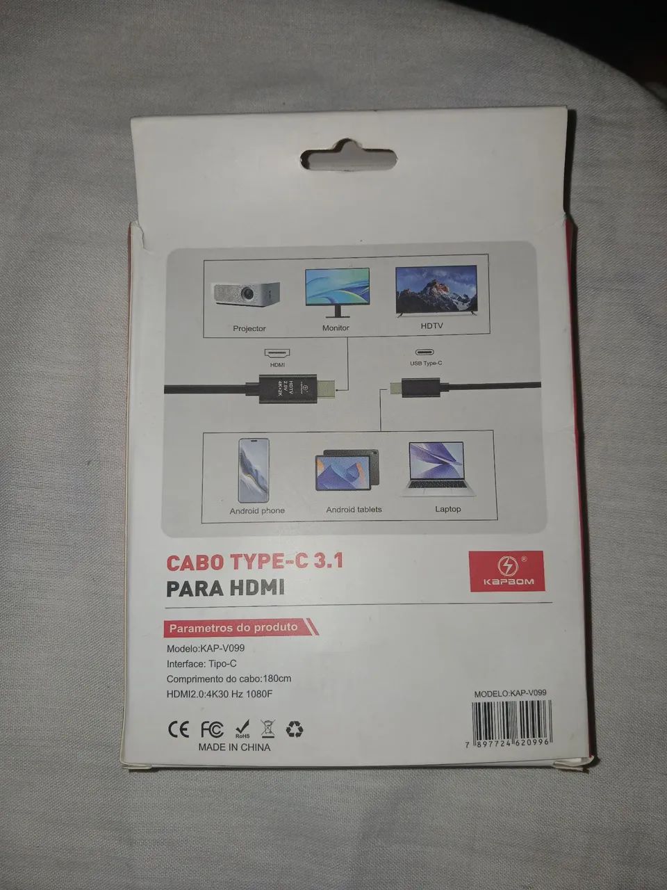 Cabo HDMI para type-c ótima condição - Foto 2