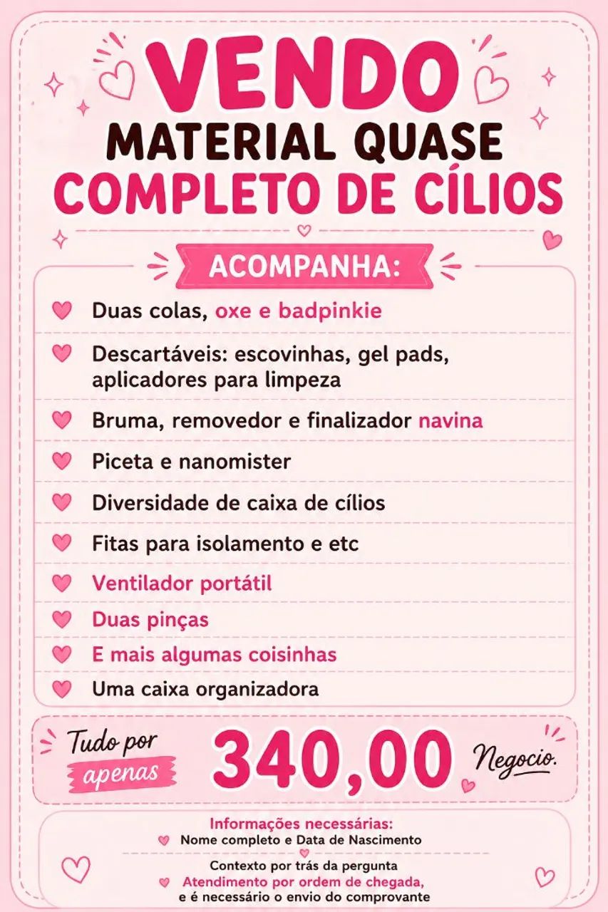 VENDO MATERIAL PARA LASH DESIGNER