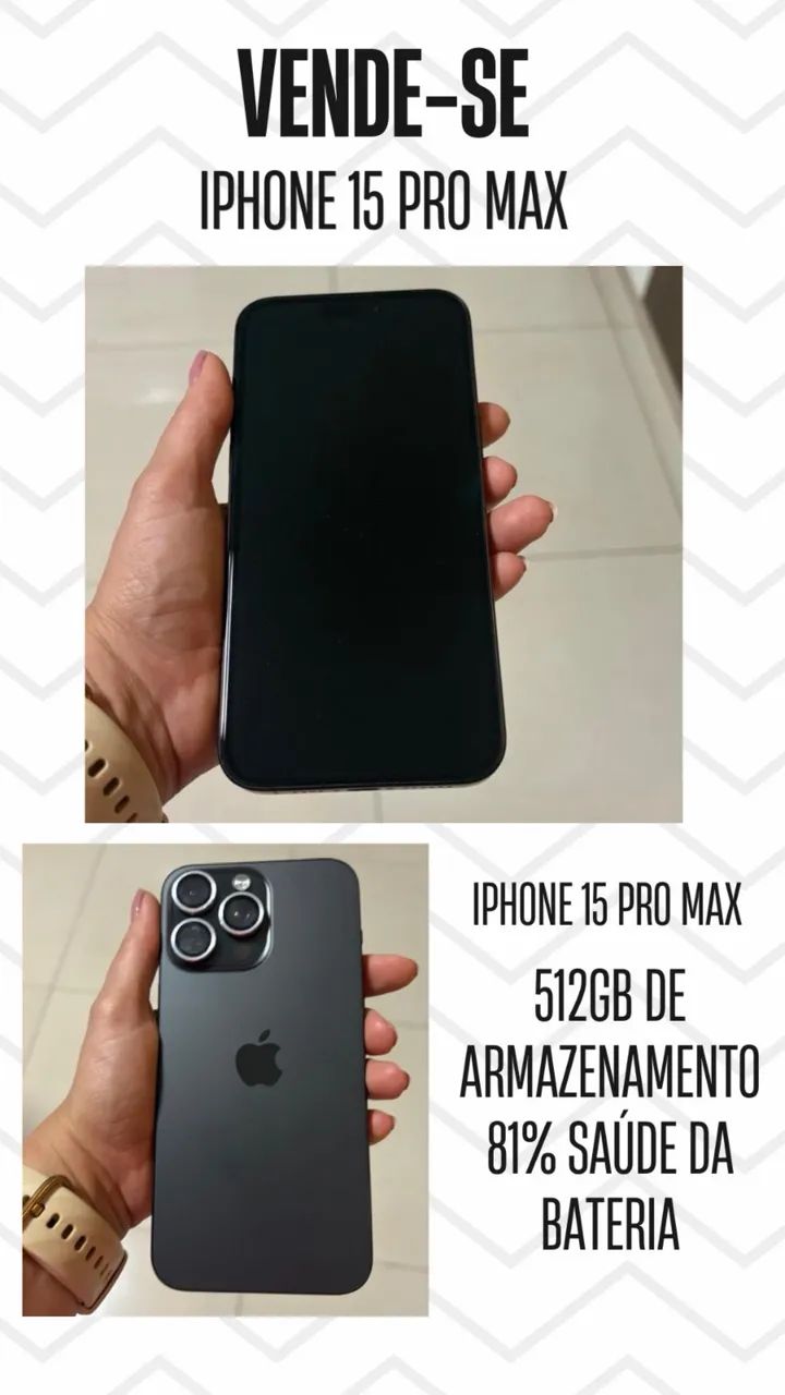 Vende-se iPhone 15 pro Max 512 GB 