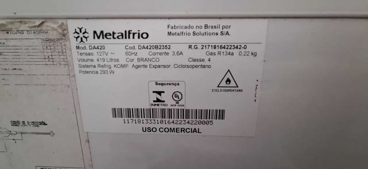 メルページ Freezer Metalfrio 419l 110v - Geladeiras e Freezers - Cidade Baixa