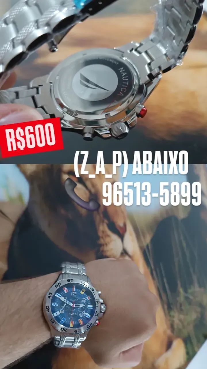 Relógio NAUTICA BANDEIRAS FUNDO AZUL 100% FUNCIONAL  - Foto 4