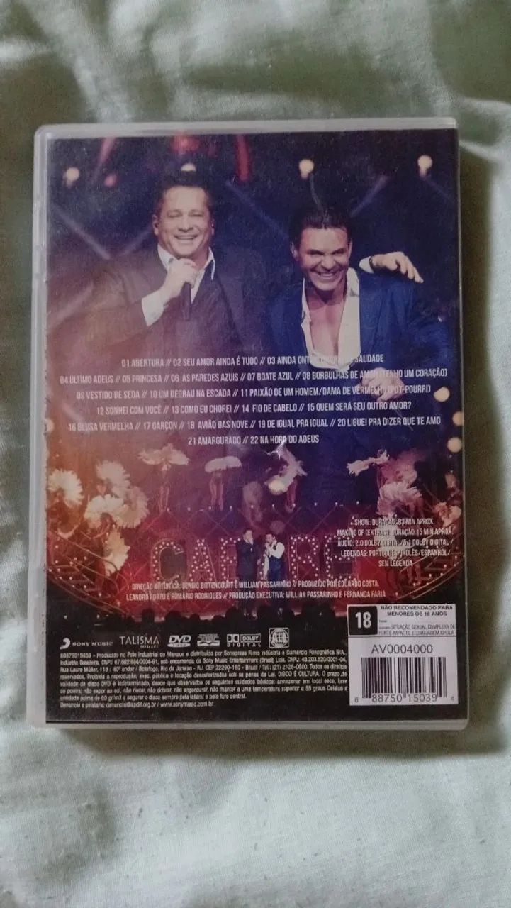 DVD Cabaré com Leonardo e Eduardo Costa. Usado, em perfeito estado . Original  - Foto 2