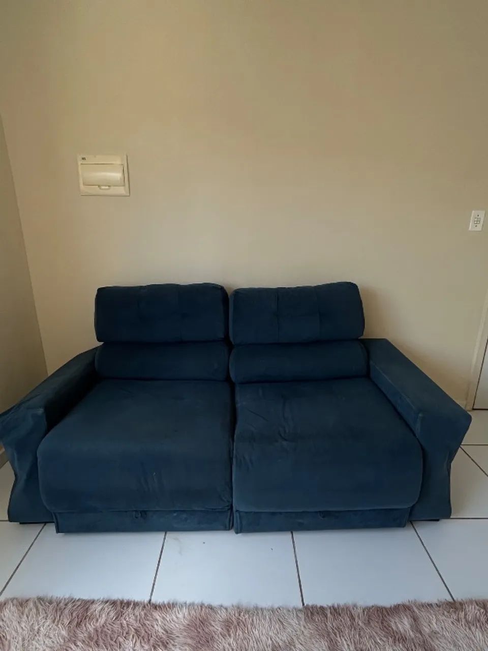 Sofá azul retrátil e inclinável  - Foto 4