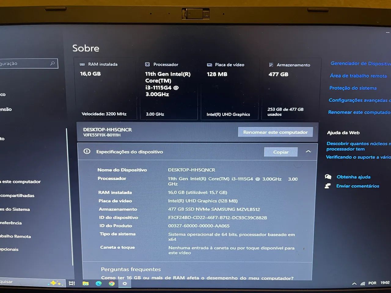 Notebook Intel i3,16 ram,ssd nvme 500gb - Foto 3