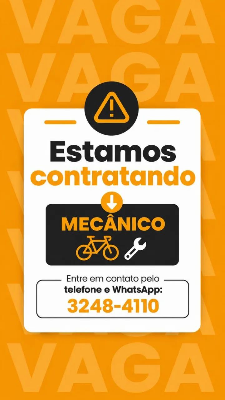 Vaga para mecânico de bicicleta