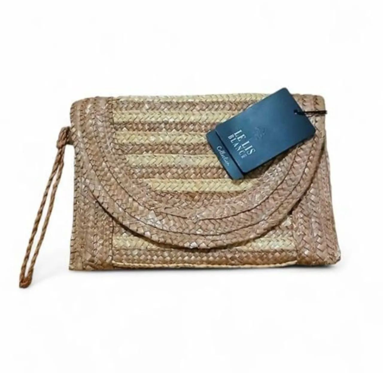 Clutch bolsa de mão Lelis Blanc em palha - Foto 2