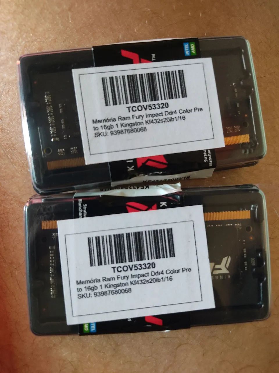 2 Memórias ddr4 de 16gb cada 