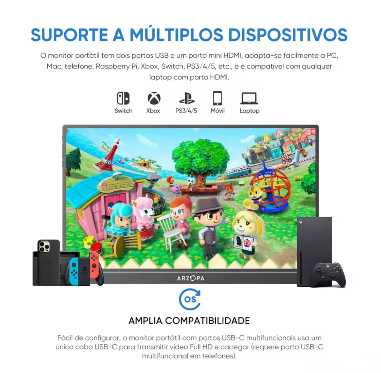 Monitor Portátil Arzopa 15.6 A1. @importech_084 - Foto 2