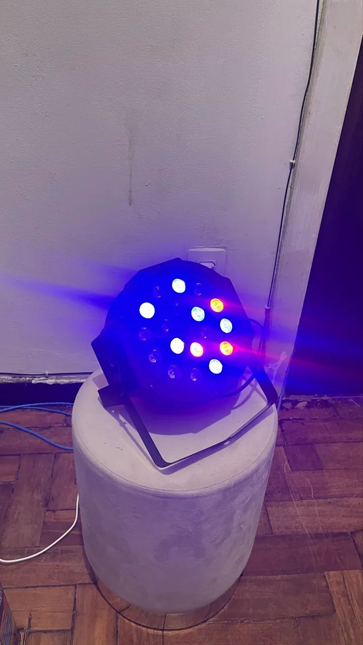 Refletor LED Mini Flat Par Light 18 LEDs DMX - Funcionando | R$ 35,00 - Foto 4