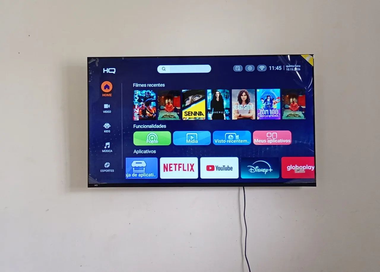 Tv smart 4k HQ Android 50 polegadas tá toda no plástico zera!