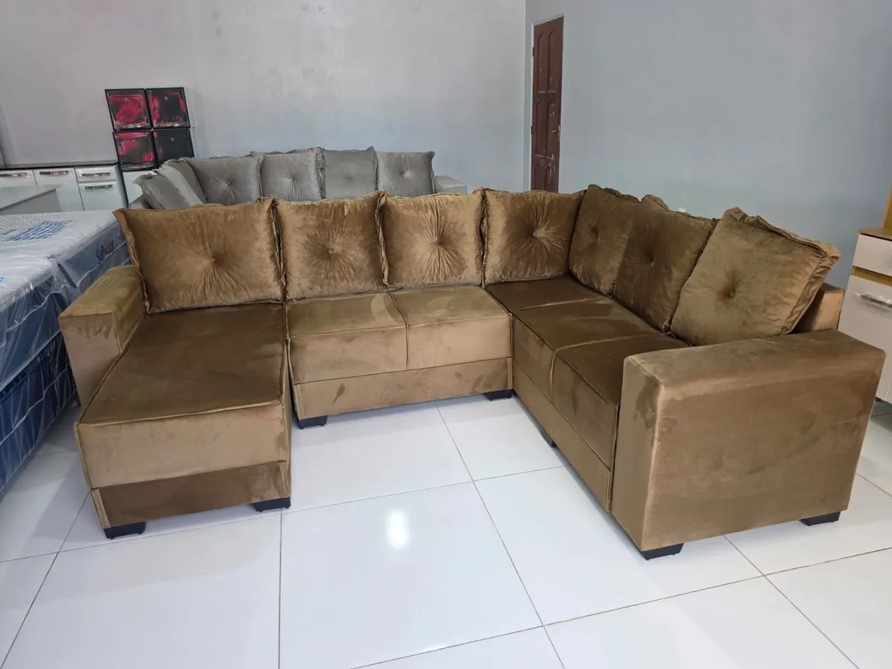 SOFÁ DE CANTO C/ CHAISE NOVO - Foto 2