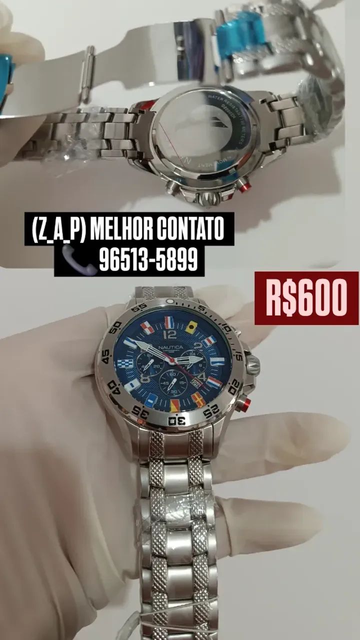 Relógio NAUTICA BANDEIRAS FUNDO AZUL 100% FUNCIONAL  - Foto 2