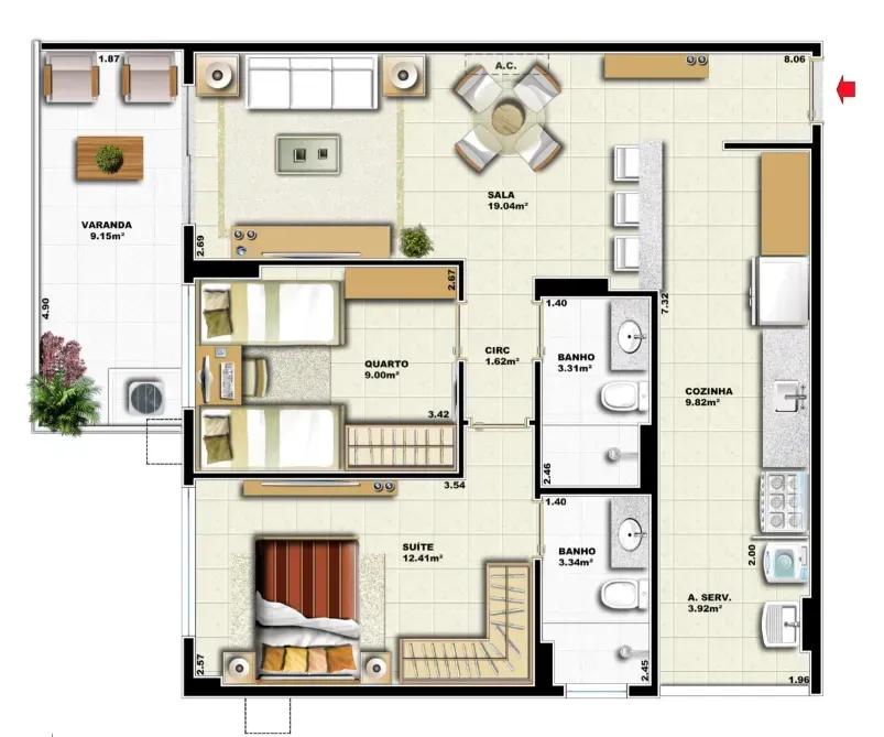PLANTA 81m²