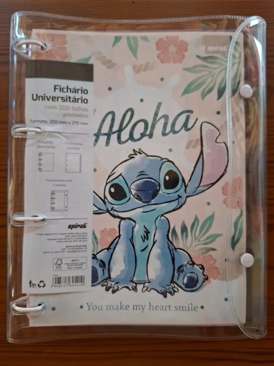 University 4-Ring Binder with 200 Lined Sheets Featuring Stitch