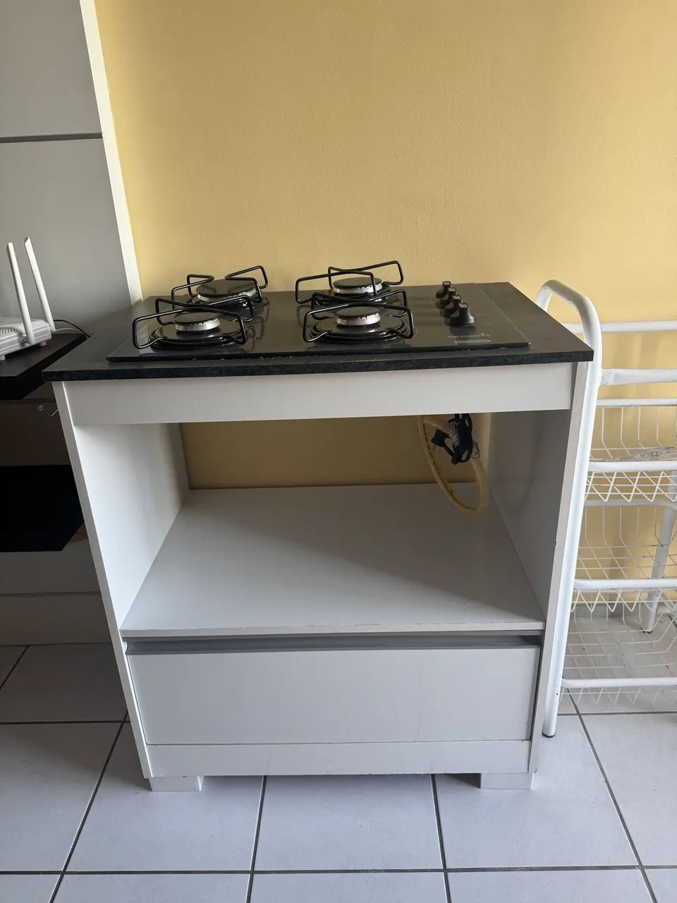 Fogão cooktop com armário e cano de gas  - Foto 3