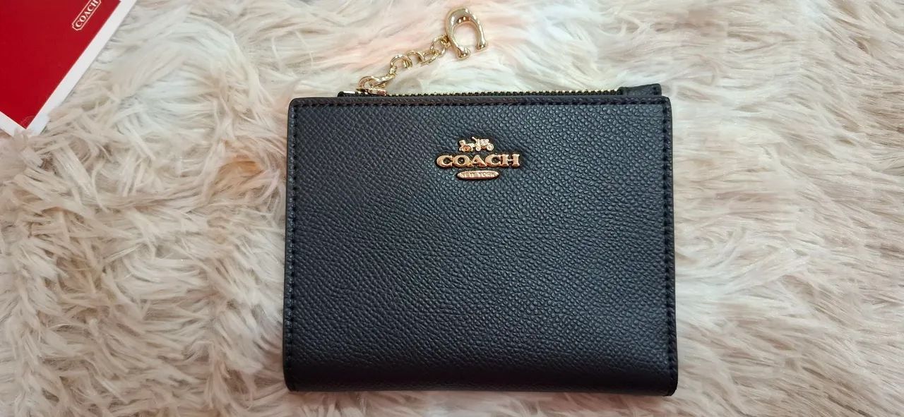 coach preta com porta moedas nova