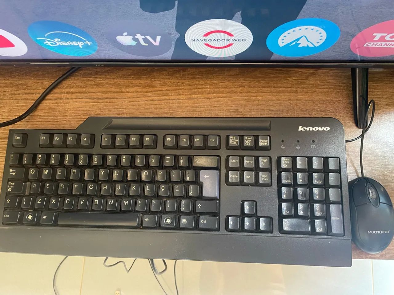 TECLADO LENOVO + MOUSE MULTILASER - R$ 80