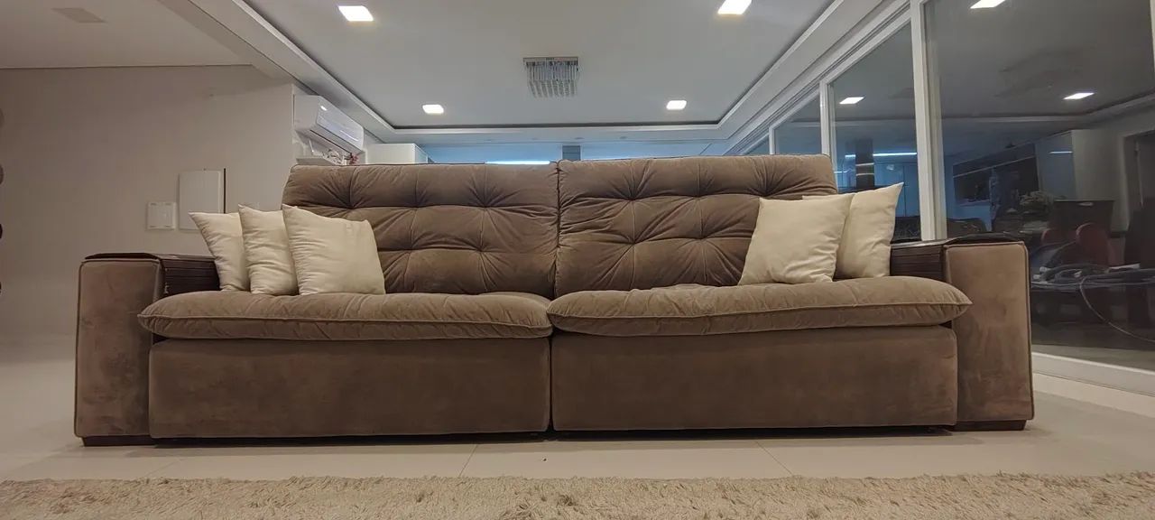 Sofá retrátil cinza Excelente estado - Foto 4