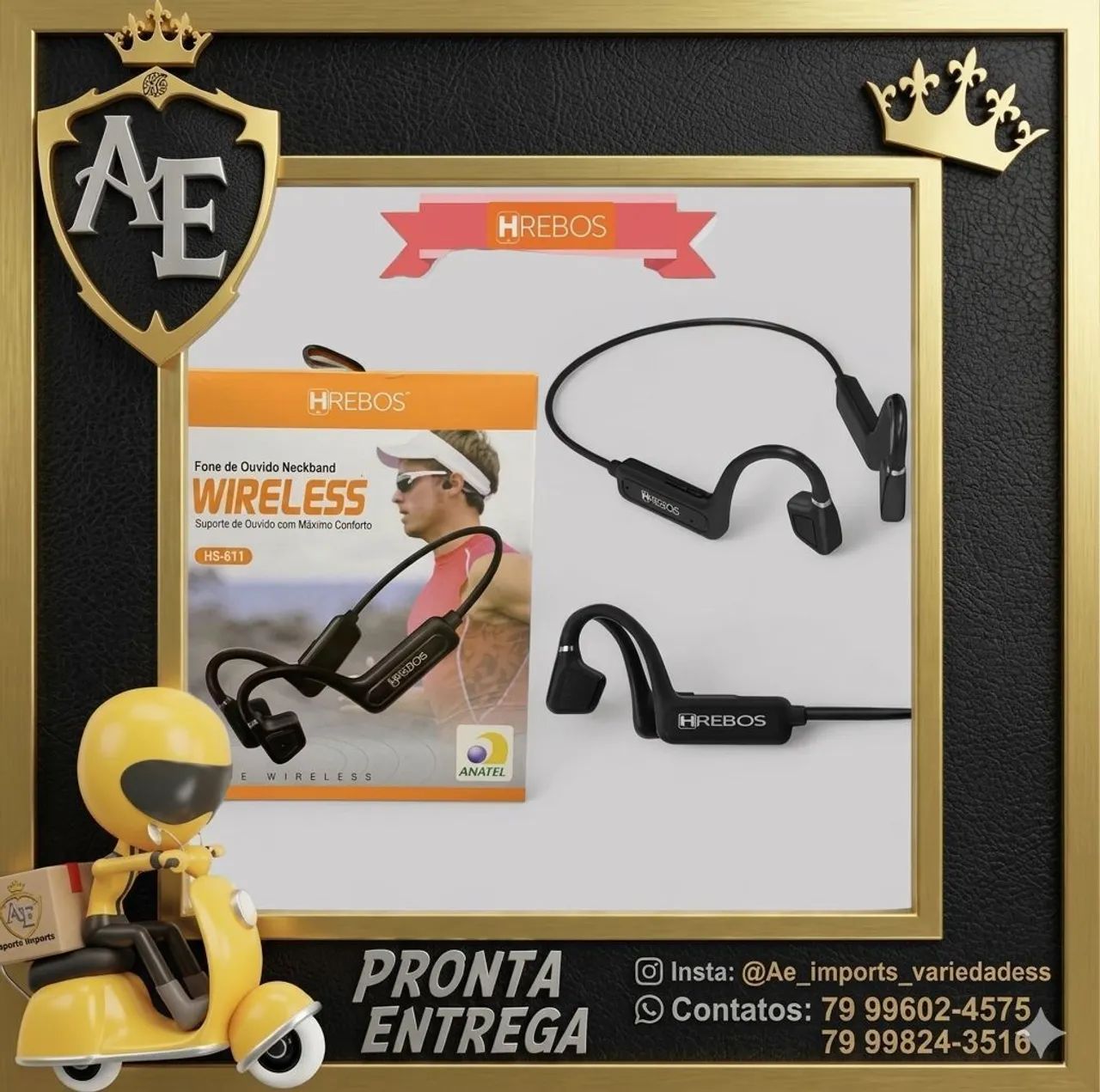 Fone esportivo para corrida e ciclismo 