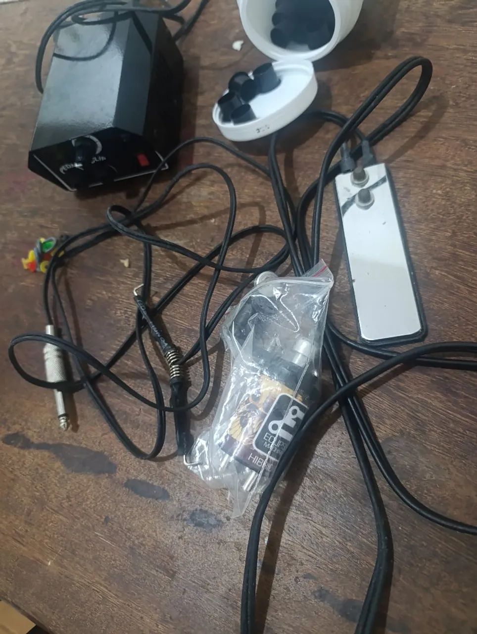 Máquina de tatuagem eclipse híbrida + fonte + pedal + cabo 