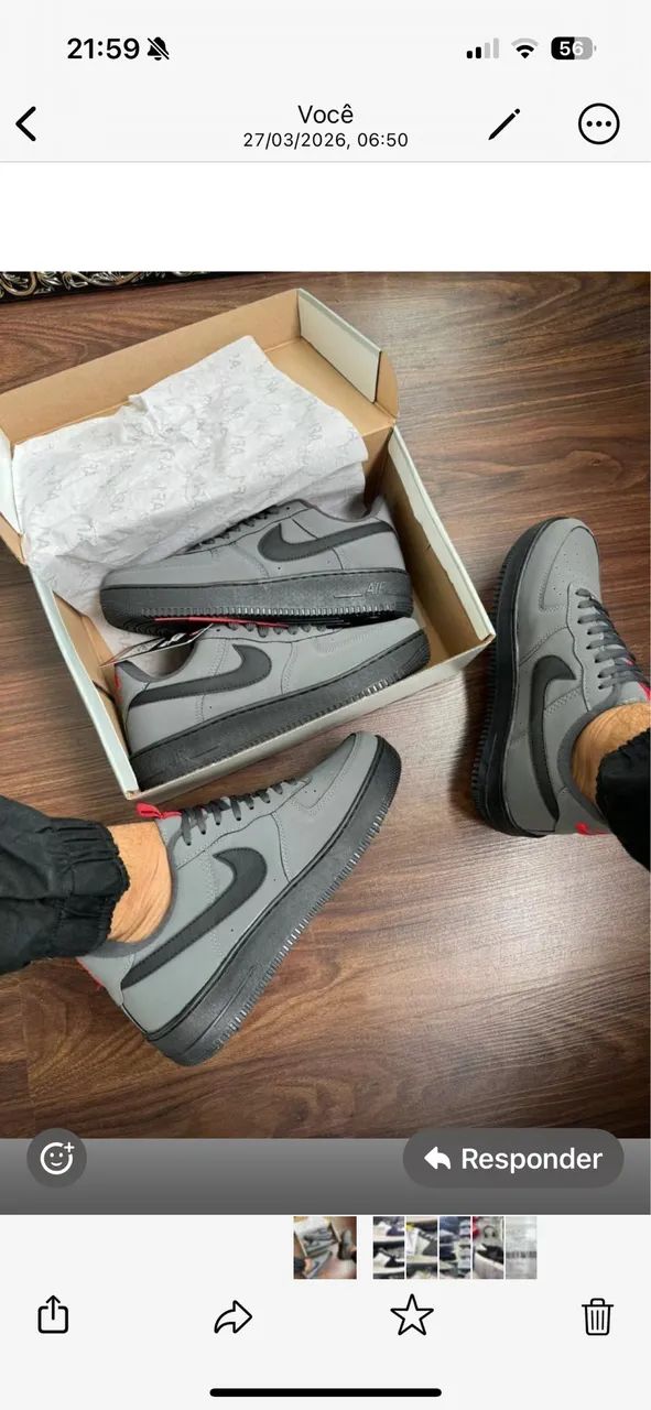 Tênis air force cinza e preto 38 ao 43 - Foto 2