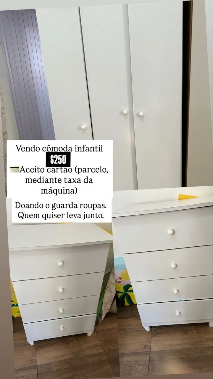 Cômoda venda. Doação do guarda-roupa.