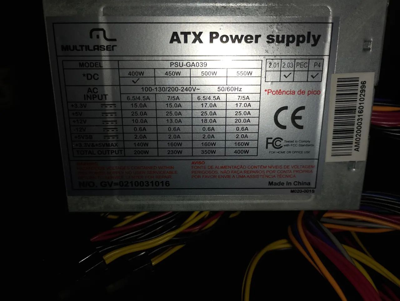 fonte ATX bivolt 400w