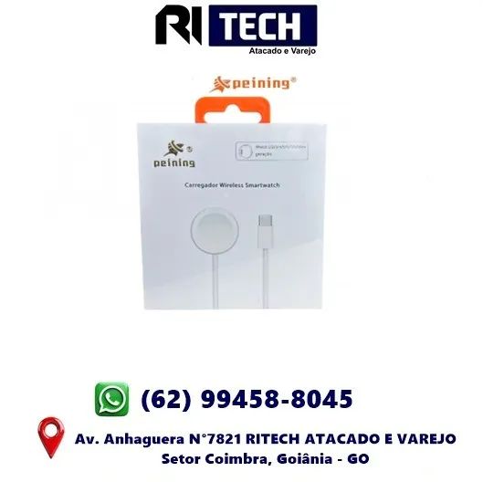Carregador Sem Fio Magnético Apple Watch 1/2/3/4/5/6/7/8/9/ Ultra Tipo C Peining 