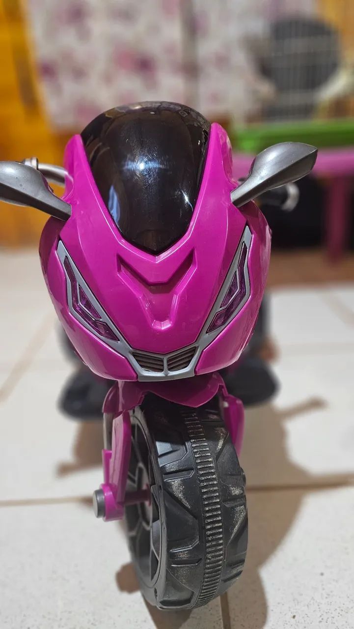 Moto Eletrica Infantil Biemme Sport Racing LED Fumaça 6V Girl - Foto 6