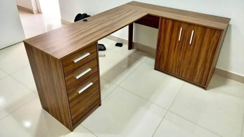? Mesa em L Premium - Pronta Entrega + Montagem GRÁTIS! Transforme Seu Espaço Agora! - Foto 6