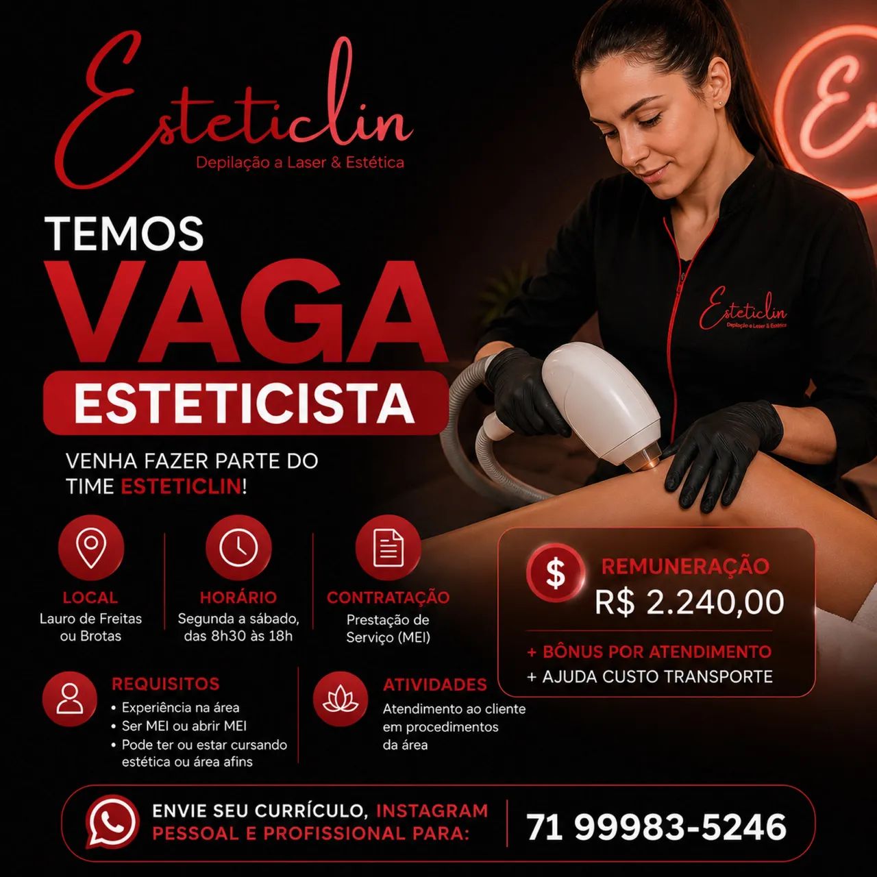 Vaga Esteticista - LEIA