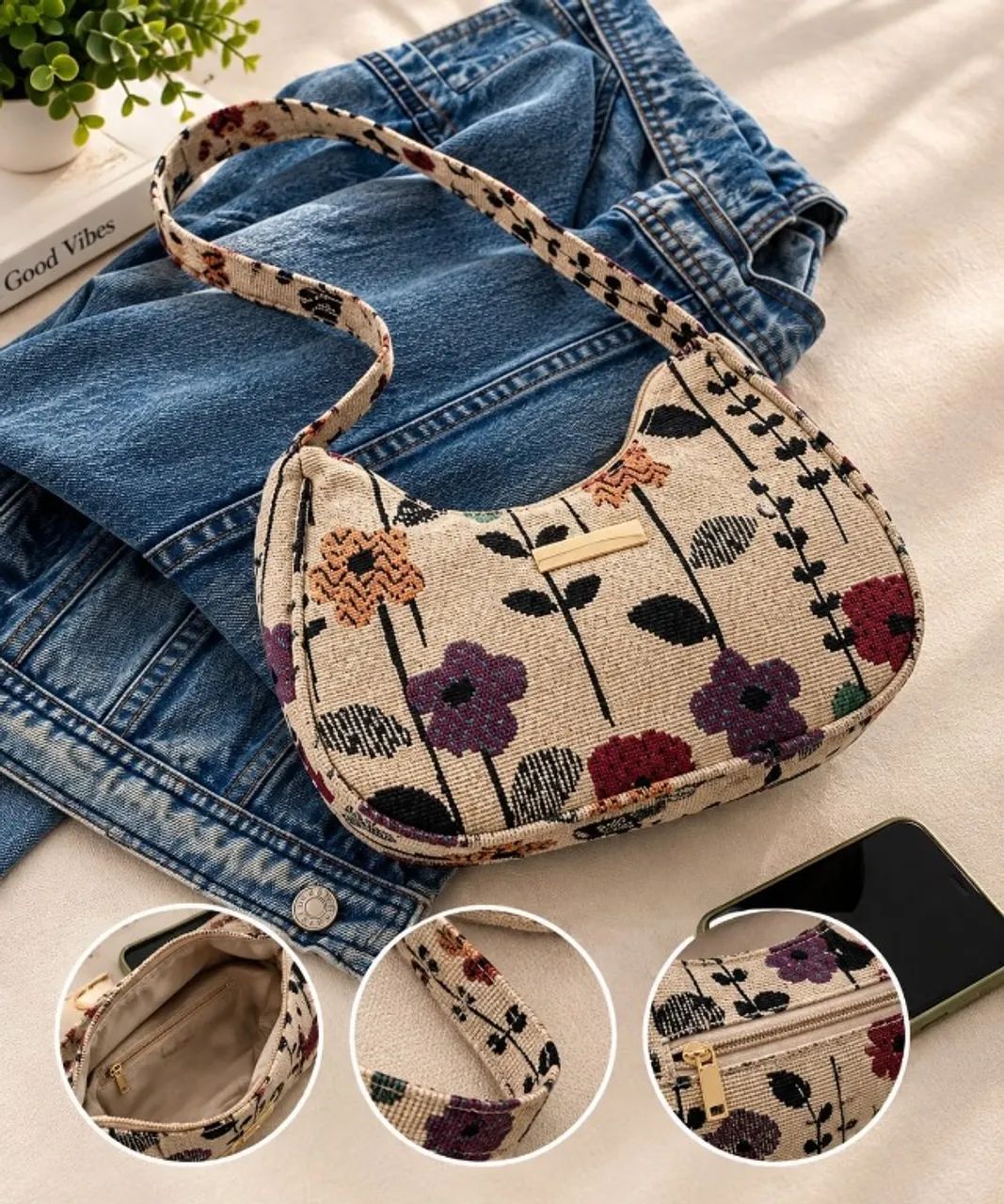 Bolsa Floral Feminina Nova