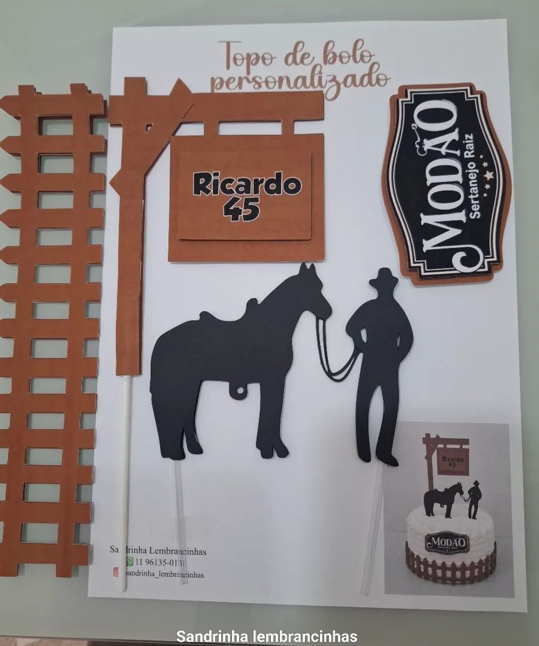 Topo de bolo personalizado  - Foto 5
