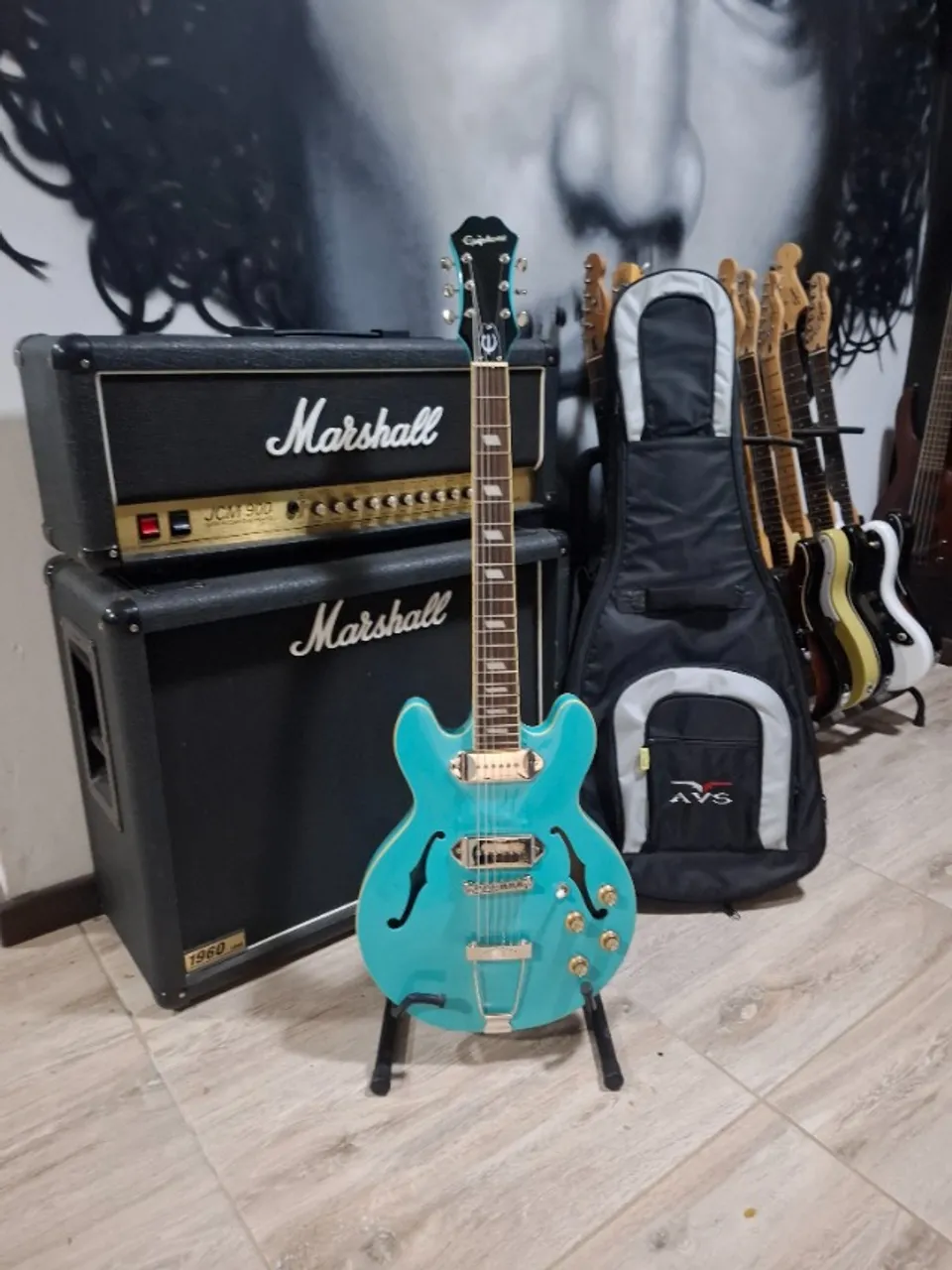 Guitarra Charvel Desolation Les Paul Ds1st Blue Smear