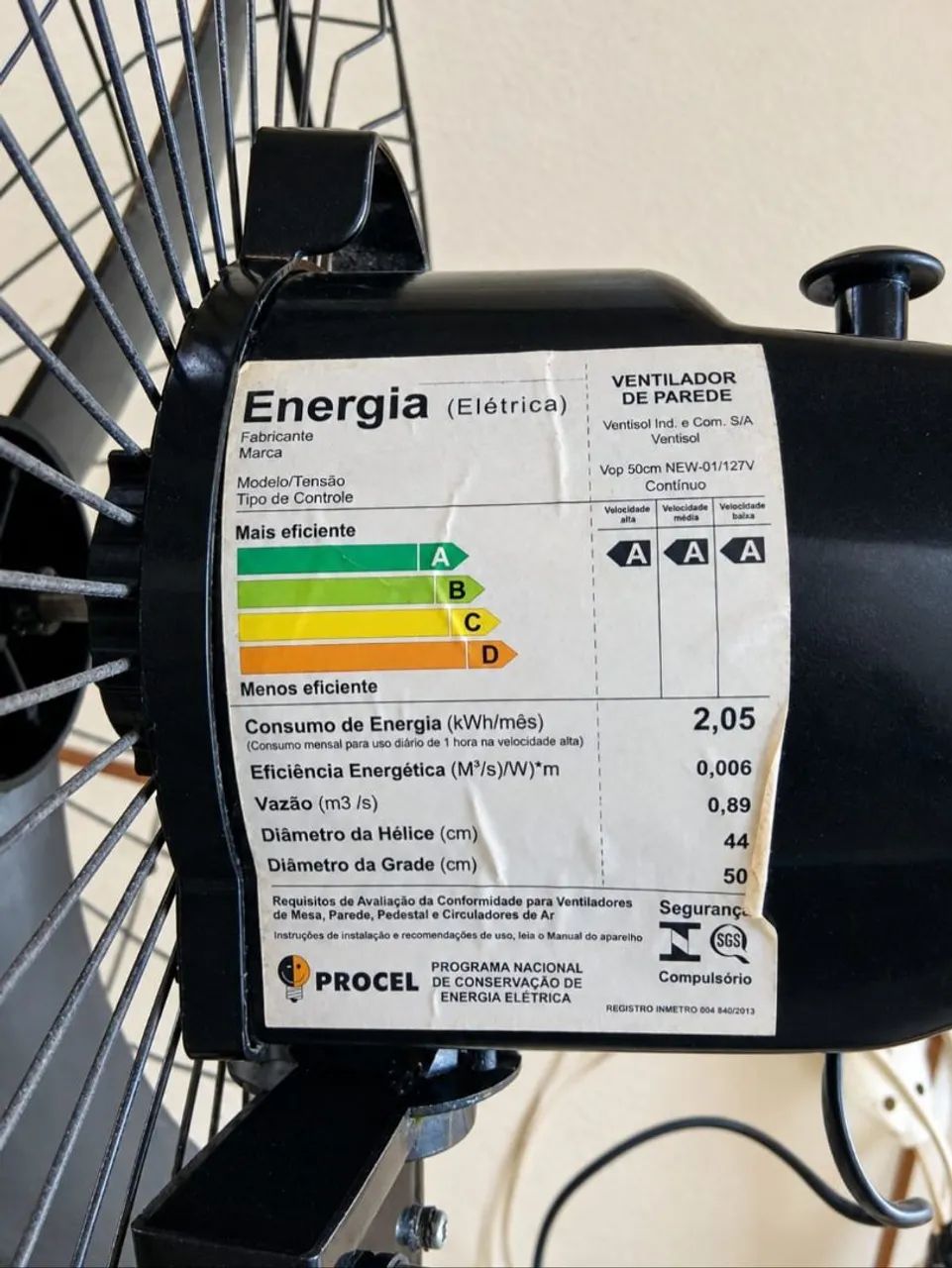 Ventilador de parede 