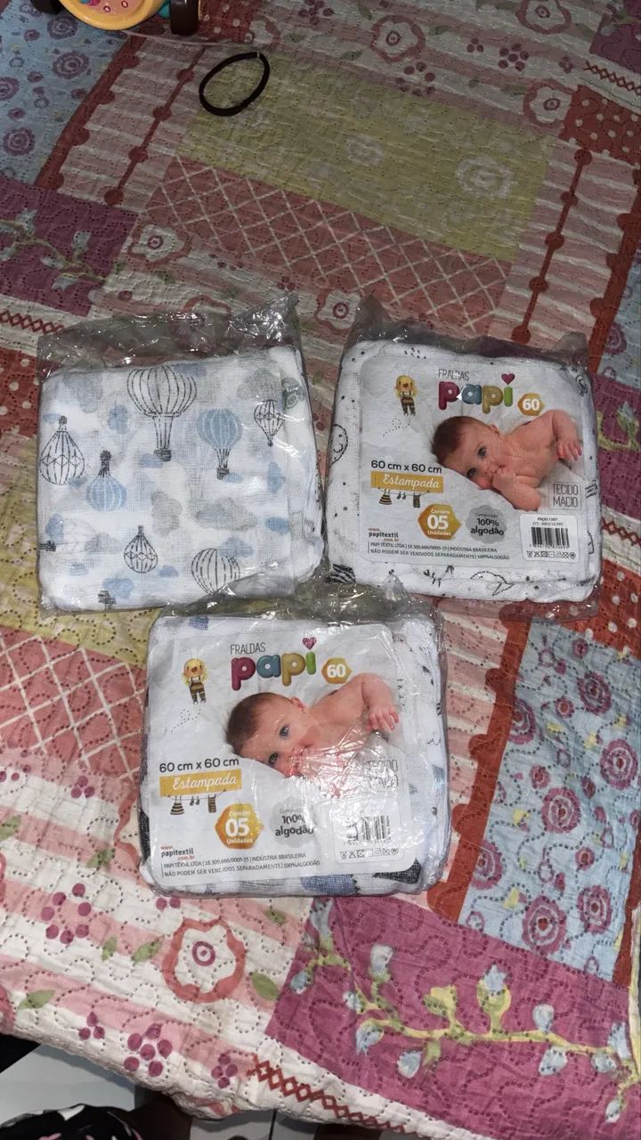 Vendo 3 pacotes de fralda de pano - Foto 2