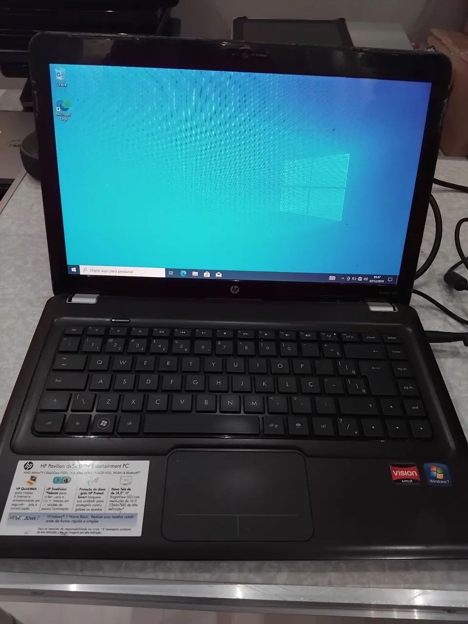 Notebook HP Pavilion Dv5 AMD 3gb 500hd - Foto 2