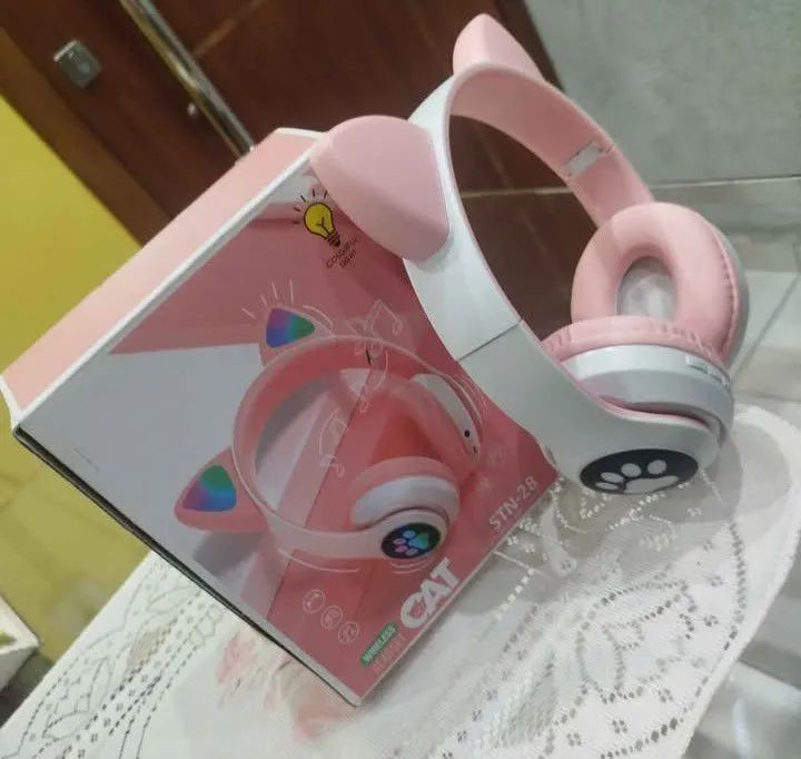 Headphone Bluetooth com orelhas de gato - Foto 3