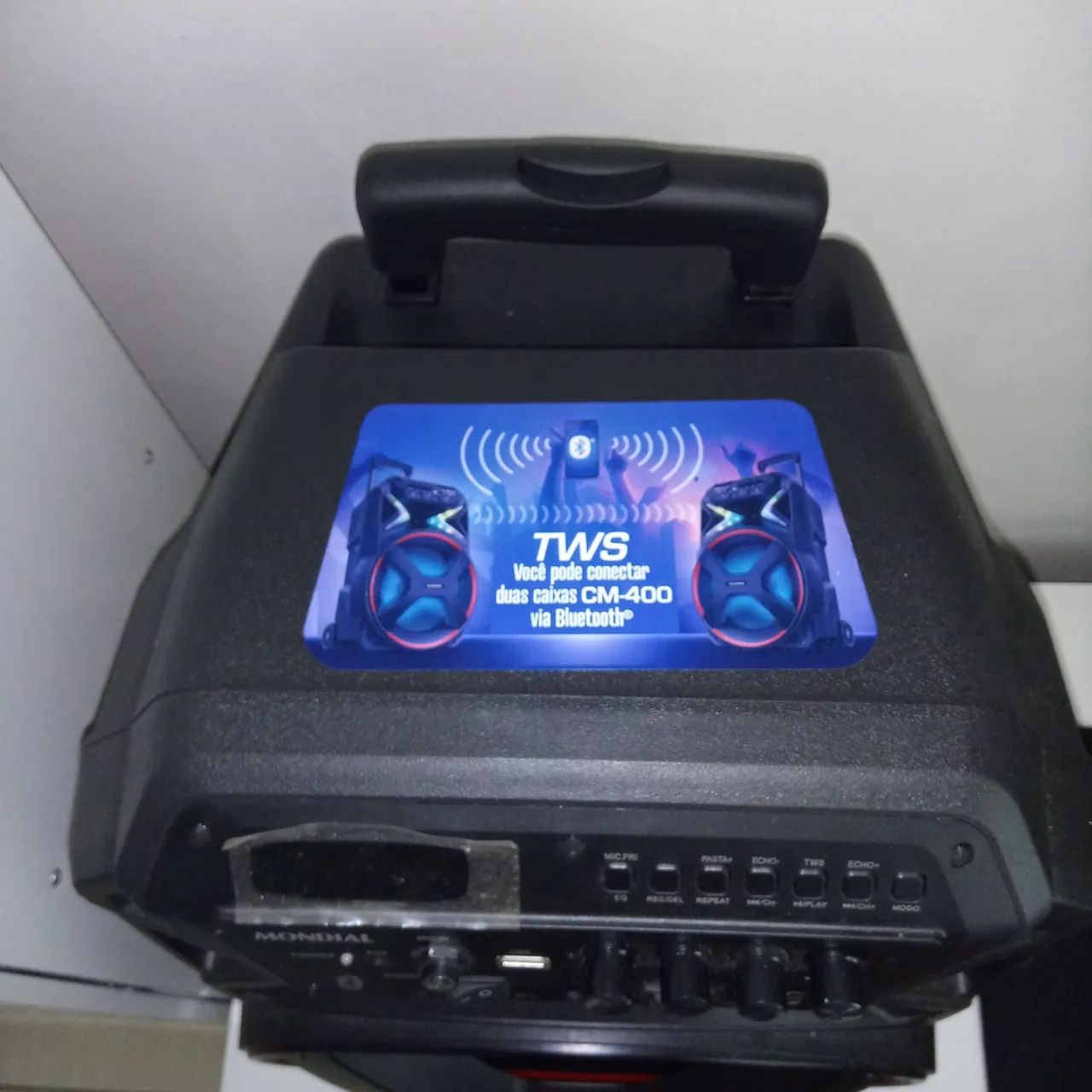 Vendo caixa amplificada connect lights cm -400 mundial cor preta  - Foto 2
