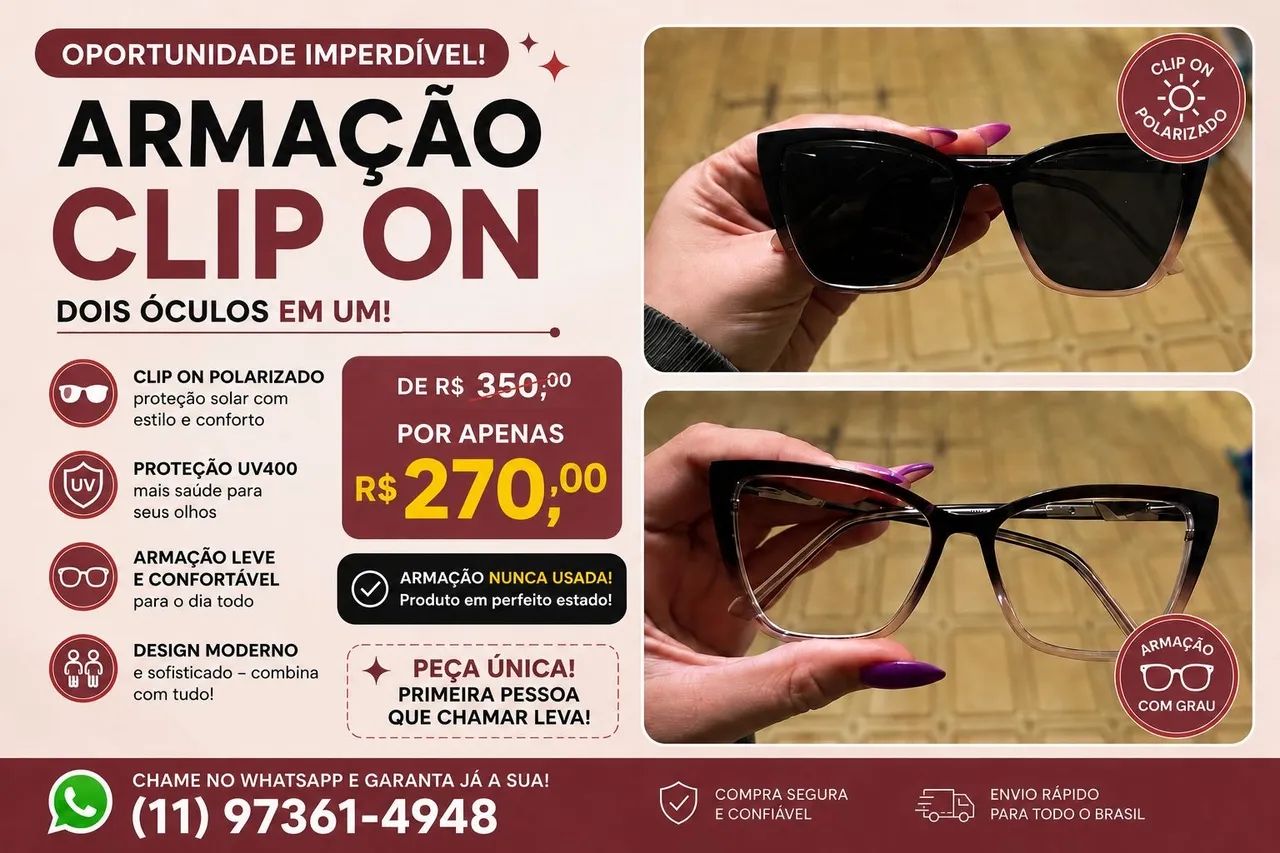 Armação Camarim clip On 