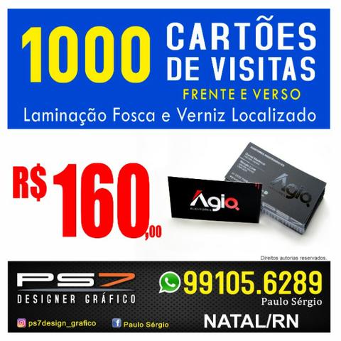 1000 Cartões de visitas Verniz Localizado