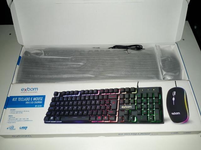 KIT Gamer Teclado e Mouse USB e LED Colorido Exbom BK-G550 - Foto 5