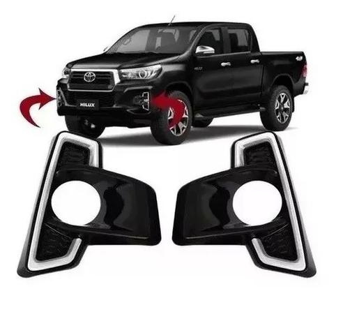 Par Grade Milha Com Friso Cromado Toyota Hilux 2019 Com Furo