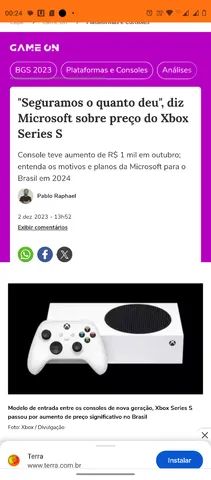 Seguramos o quanto deu, diz Microsoft sobre preço do Xbox Series S