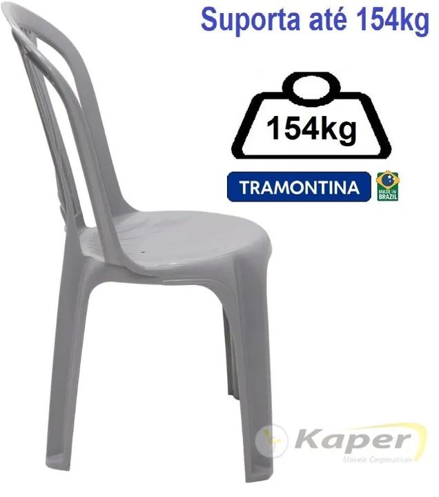 Cadeira Atlântida Tramontina Cinza  Suporta até 154kg  ( produto novo ) Promoção - Foto 3