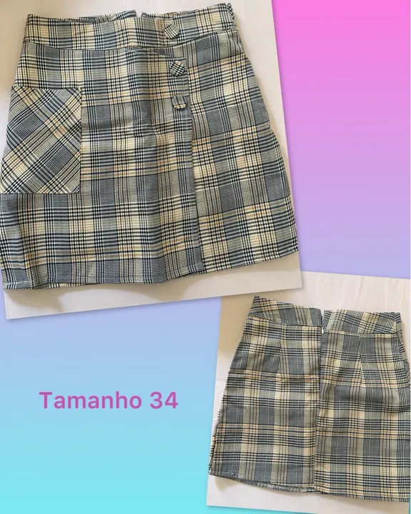Saia xadrez tamanho 34