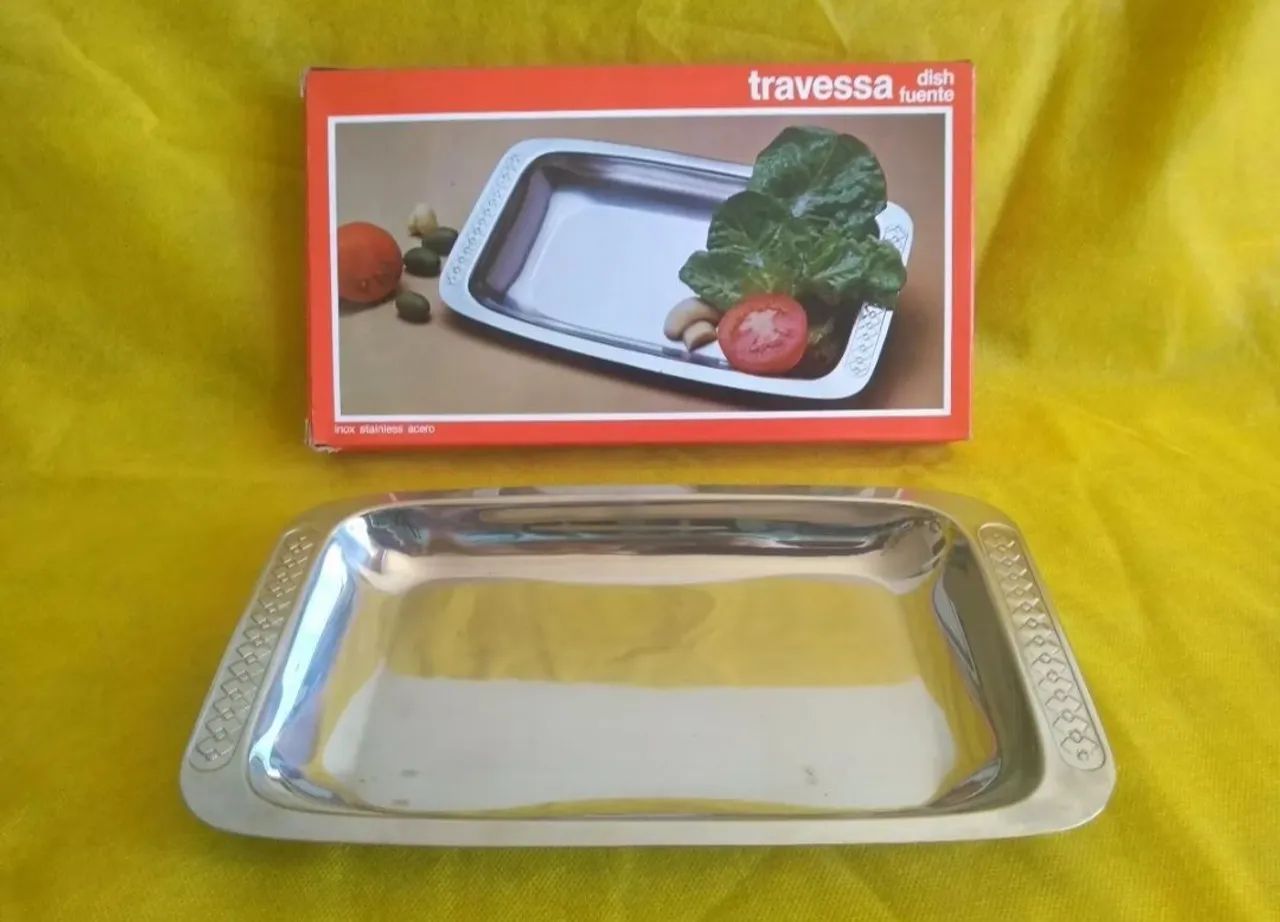** MT Travessa Dish Fuente Satetta Aço Inox