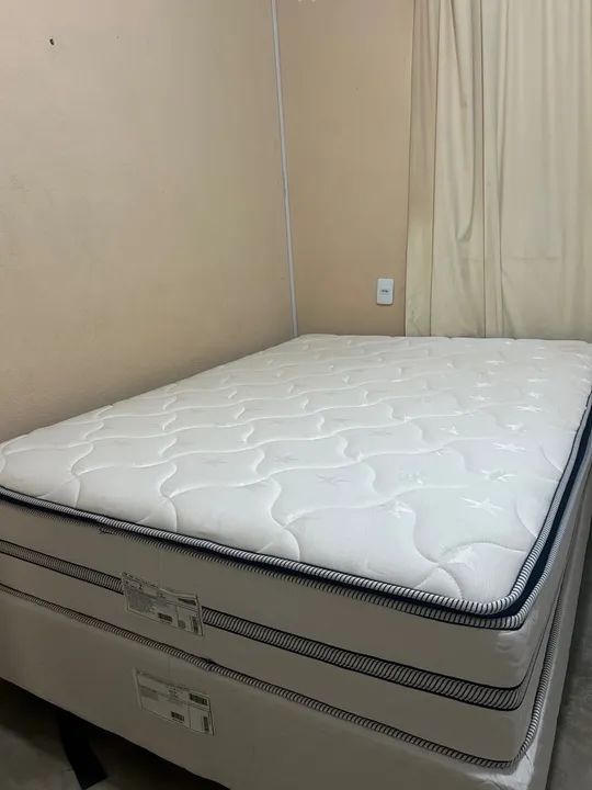 Cama Box Casal com Colchão e Pillow Top 